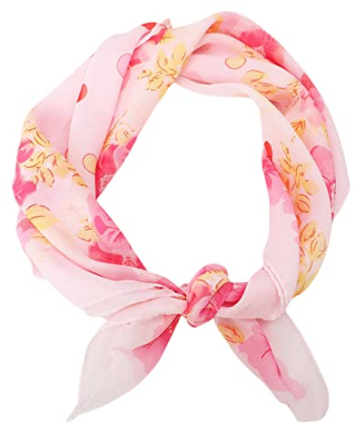 FAIRYGATE Damen Schal Pink Chiffon Schal Quadratischer Chiffon Schal durchscheinend quadratischer Hals Kopftuch für Damen Mädchen Damen DA2607