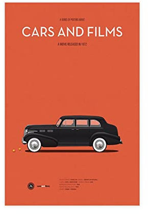 The Godfather Poster Auto Film Poster Leinwand Poster Schlafzimmer Dekor Sport Landschaft Büro Zimmer Dekor Geschenk 30 x 45 cm