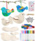 TIDEVAN 16 Stück DIY Vögel Bastelset Kinder,3D Vögel Holzbastelsets in 2 Größen 3D-Vögel Deko Garten Kreative Kunst & Bastelbedarf Spielzeug Geschenke Party für Alter 3 4 5 6+ Jahre alt Jungen Mädchen