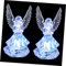 Housoutil 2 Stk Nachtlicht für Kleinkinder Glasfiguren Mikro-LED Engelfiguren aus Kristall Leuchtender Engel Lampe Weihnachts-LED-Leuchten Knopfleuchten dekorative LED-Leuchten USB