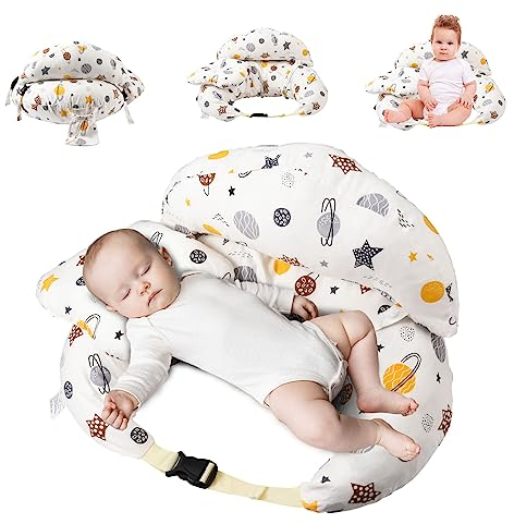 Baby's Stillkissen,Schwangerschaftskissen Kissen für Baby mit Tasche Anti-Reflux-Kissen für Baby, Waschbar Verstellbarer Hüftgurt Stillkissen Ergonomisch