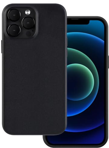 Docco Jette Custodia in vera pelle progettata per iPhone 13 Pro Max, realizzata a mano, compatibile con magneti integrati per ricarica MagSafe-Mezzanotte