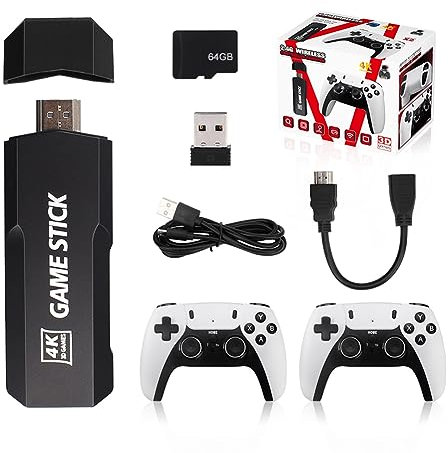 Tikhell Consola de Videojuegos Retro, más de 40000 Juegos Consola de Videojuegos portátil HD 4K 2.4G Reproductor de Juegos portátil para niños y niñas