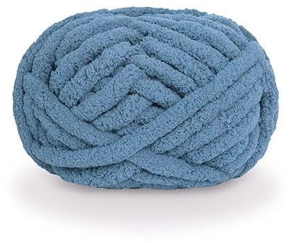 maikeduo Dicke Wolle, Diameter 2cm Chunky Wool, Grob Gestrickte Kuscheldecke, Roving Garn Zum Handstricken Häkeln, Grobstrick Weiches Wollgarn Haustier Bett Sofa (hellblau)