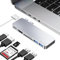 iMounts USB-c hub geschikt voor MacBook Air/Pro, HDMI, Thunderbolt, USB3.0, SD-Reader voor MacBook Air M2/M3, HDMI (Zilver)