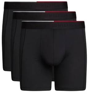 Tommy Hilfiger Herren 3er Pack Boxershorts Briefs aus Mikrofaser, Schwarz (Black/Black/Black), XL