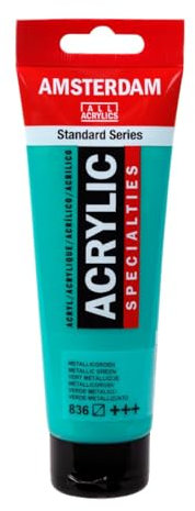 Amsterdam Standard Serie Acrylfarbe, Metallicgrün 836, halbtransparent, lichtecht, 120ml