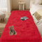 GOUTUI Bettvorleger 40 x 240 cm Anti-Rutsch Unterseite Shaggy Weich Teppich Wohnzimmer Deko für Schlafzimmer Kinderzimmer Wohnzimmer, Rot