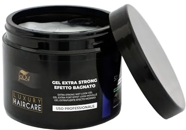 JaDy | Haargel, Schwarz, 500 ml | Starker Halt, Nass-Effekt, alkoholfrei, rückstandsfrei, leicht auswaschbar | Glanz für langanhaltendes Styling