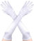 TaleMoon Weisse Handschuhe Lang, Satin Handschuhe Damen, Abendhandschuhe Elegant, Kostüm Handschuhe für Classic Opera Party Halloween Karneval Kostüm