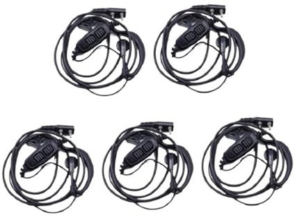 JASMKLX Adatto for Baofeng UV-82 Auricolare Auricolare Doppio PTT for Microfono Adatto for Baofeng UV-82 UV-8D UV-82L UV-89 UV-82HP Radio bidirezionale Radio CB(5pcs)