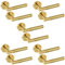 HANDLEZONE® 5 Sets Evo Knurled Grip Lever On Round Rose Door Handles, Internal Passage Latch Handles - Brushed Brass