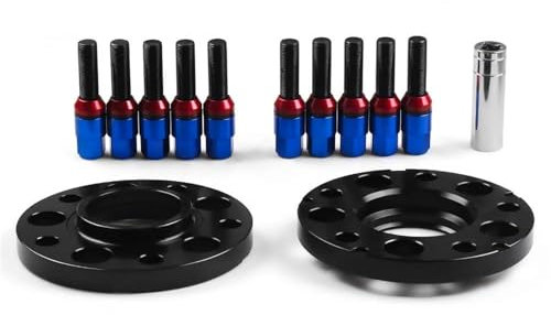 YUEYZHK 2 Stück 15 Mm Auto-Spurverbreiterungen Spurverbreiterungs-Set Adapter-Spurverbreiterungen Für B&MW F-Serie F10 F12 F13 F01 F02 F30(Blue Bolts)