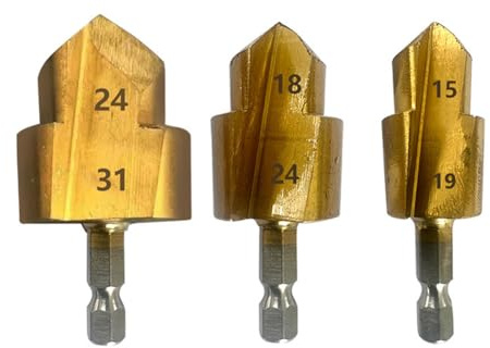 HUIOP Spigot Reamer 6.35mm Hexagonal Shank PPR S S Spigot Expander Practical Drill Bit Plumber's Reaming Tool (HUIOP6wevi5hzx0-4)