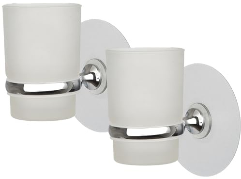EXEHook Wandhaken Saugnapf/Selbstklebend für Küche, Bad, Caravan transparent (Zahnputzbecher 2er Set)
