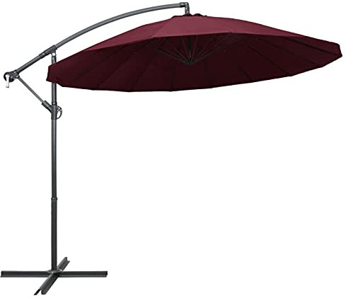 Xichuzi Ampelschirm Burgunderrot 3 m Aluminium-Mast, Balkon Sonnenschirm, Marktschirm, Garten, Balkon Schirm, Sonnen Schirme, Balkonschirm,