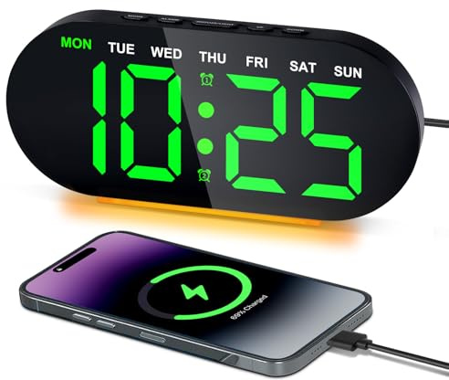 Foyucool Digitalwecker mit Nachtlicht, 7 Zoll große LED Digitaluhr