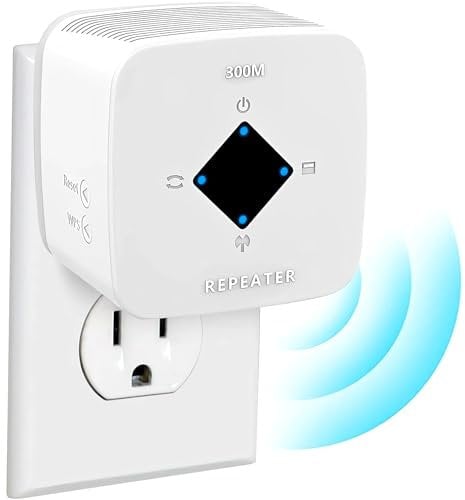 Gubbett Amplificatore WiFi, ripetitore WLAN 300 Mbit/s 2,4 GHz, Amplificatore WiFi con modalità ripetitore/Ap e funzione WPS, Amplificatore Internet fino a 3650 piedi quadrati e 35 dispositivi