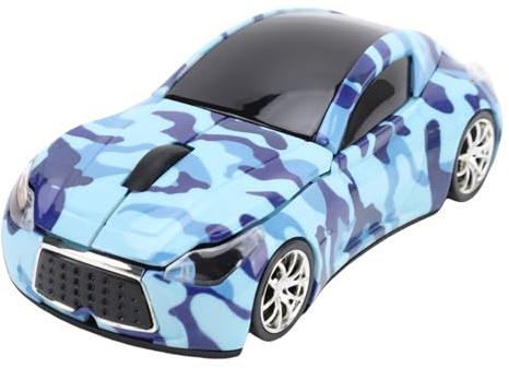 LICAEVEY 2,4 GHz Drahtlose Maus, Sportwagen -Form -Computermaus, 1600 DPI Optische Sensor Maus mit USB -Empfänger für PC -Laptop, Notebook, Kinder, Mädchen, Kleine Hände (Blue)