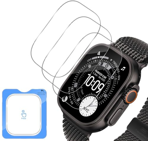 Mayfun Displayschutz für Apple Watch Ultra 4/3 49mm für Panzerglas | 3 Stück HD Schutzfolie, Blasenfrei Kratzfest Displayfolie, 9H Härte Hochauflösende Ultradünne Display Schutz Folie
