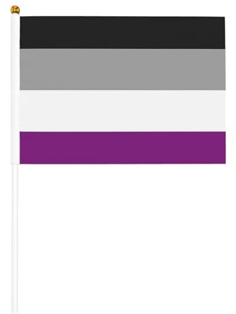 Asexuelle Flagge, doppelseitig, zum Winken, 5,5 x 8,2 Zoll, Handflagge