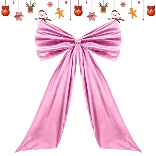 GjnjfdF Lazo para copas de árbol de Navidad - Decoración del hogar Cinta de raso - Mariposa gigante con cola larga | para pared puerta corona capa escalera