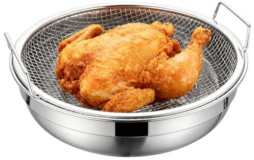 Küche Ölfilter - Fett Abgießkorb - Mit Hitzebeständigem Griff Edelstahl Ölfilter | Zum Backen in der Küche Frittierte Lebensmittel Dessert Grill Grill
