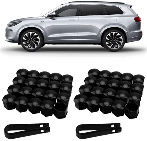 BAHME 20 Pcs cache ecrou, Cache Ecrou 19mm, Cache Ecrou, Cache Boulon, Capuchon Ecrou, C Ache-écrous de Roue de Voiture pour Automobile, C Ache-écrou de Roue pour Automobile avec Outil Demontage
