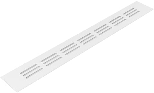 Grille d'aération en aluminium blanc 40 x 300 mm, Convient pour les applications de chauffage, de refroidissement et de ventilation Convient pour l'intérieur et l'extérieur