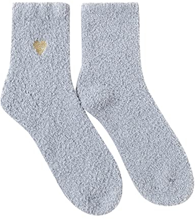 Weihnachtssocken Damen Kuschelsocken Flauschige Socken Frauen lässige Socken Herz niedlich Druck Baumwollmuster Damensocken bequem weiche warm Wintersocken Motivsocken