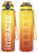 Sahara Sailor Trinkflasche, BPA-Frei Tritan, 1L/500ML/750ML Auslaufsicher Trinkflasche mit Zeitmarkierung für Gym, Sport, Outdoor, Schule, Job