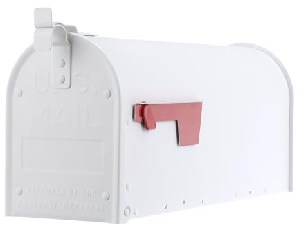 Architectural Mailboxes Admiral Aluminum Post Mount Mailbox, ADM11WAM, Textured White, Medium Capacity