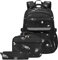 Vmokki Schulrucksack Weltraum Muster 3 Set für Jungen Mädchen Kinder Schulranzen + Kühltasche + Federmäppchen Wasserdicht Reflektierend Leicht Groß Schule Rucksack (Schwarz)