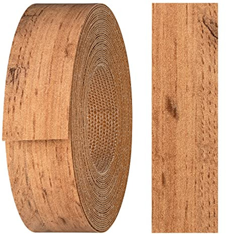 haggiy - Cinta adhesiva para bordes de melamina con adhesivo termofusible, 21 mm x 5 m, cinta termoadhesiva, para estantes y paneles, decoración: roble Wotan