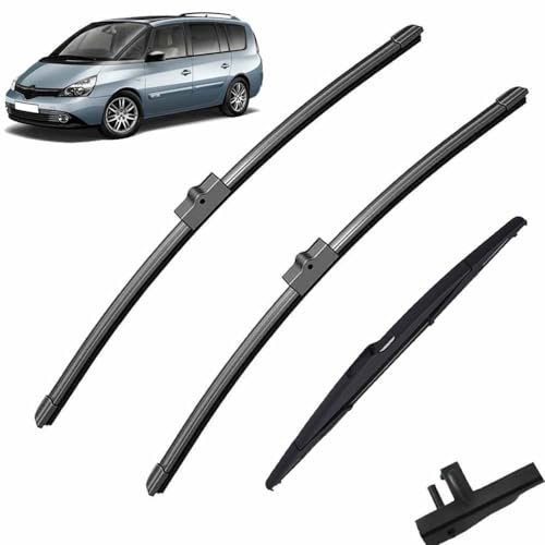 Calidad OEM Kit de escobillas limpiaparabrisas delanteras y traseras for Renault Espace 4 2014 2013 2012 2011 2010 2009 2008 2007 20063 2005 2004 Ajuste perfecto para parabrisas.