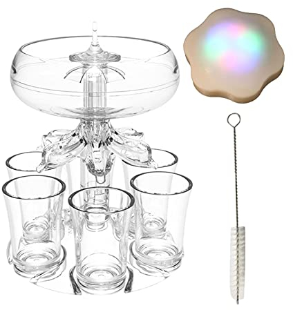 Drink Shot Dispenser - Shot Glass Dispenser | Clear 6 Shot Glass Dispenser and Holder Set | Acrylic Shot Pouring Dispenser for Festival, Family, Bar, Picnic, KTV