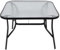 Panana 105cm Square Garden Dining Table with Parasol Hole, Outdoor Coffee Table with Tempered Glass Tabletop and Metal Frame for Conservatory, Patio, Balcony