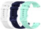 OcioDual Pack de 3 bracelets de montre Silicone, 20mm, Bleu foncé/Blanc/Turquoise