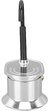 Hspemo Macchina Piano Cottura 17×9×7 Tubo Singolo Moka Tazza 50ml Beccuccio in Lega di Alluminio Piano Cottura Caffettiera Italiana per Feste All'aperto Viaggio Sgle Moka