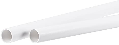 PVC Pipe,PVC Pipe Round Rigid Plastic Tube 13mm ID 15mm OD 500mm White for Water Pipe,Crafts,Decoration,Cable Sleeve 2 Pack