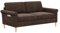Vesgantti Fabric 2 Seater Sofa, 164cm Loveseat Sofa with Bilateral Pocket Storage, Upholstered Couch Perfect for Living Room, Bedroom, Office, Small Space, Tool-free Assembly, 164L*76D*85Hcm, Brown
