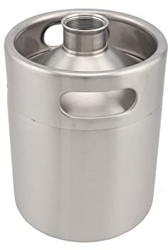 ZRHYRG Heimbrausystem 2L / 3.6L / 5L Homebrew Bier Minifass Druckbeaufschlagter Growler Mattschwarzer Fassbierspender Heimbrau-Sets(Silver 2L)