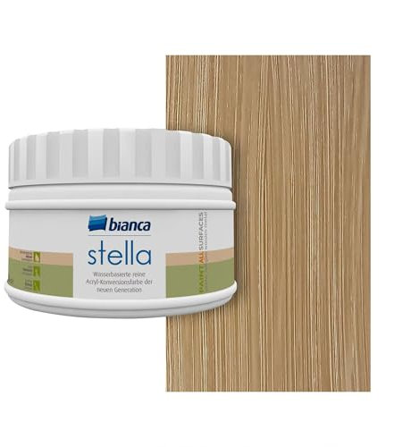 Bianca Stella Vernice per mobili premium effetto legno per cucina, Palissandro Lucido 250ml per mobili da cucina a base acquosa, effetto legno per tutte le superfici, per rinnovamento di top da cucina