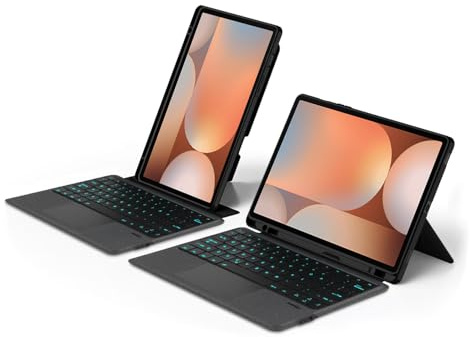 Backlit Keyboard Case Compatible with Samsung Galaxy Tab S10+ / S9+ / S9 FE+ 14.6 inch Magnetic Detachable Folio Keyboard Cover with Trackpad Support Portrait Mode