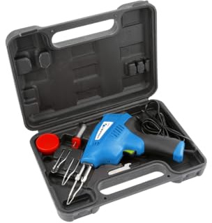 HÖGERT TECHNIK Transformator-Lötkolben, 200W | 3 Temperaturstufen, schnelles Aufheizen, LED-Licht, ergonomischer Griff, inkl. Zubehör & Transportkoffer