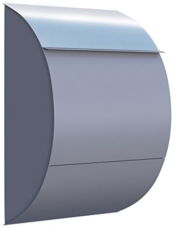 Briefkasten Design Wandbriefkasten Jumbo Grau Metallic/Edelstahl - Bravios