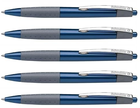 Schneider Druckkugelschreiber Loox mit weicher Soft-Grip-Zone metallclip, schwarz/grün/blau/rot