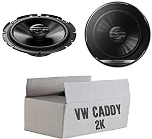Lautsprecher Einbauset passend mit Pioneer TS-G1720F - 16,5cm 2-Wege Koax Koaxiallautsprecher Auto Einbausatz für VW Caddy 2K Life Front