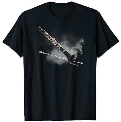 Klarinette Musiker Geschenk T-Shirt für Klarinettisten - Unisex-Erwachsene, Unisex-Kinder - Schwarz - S - Halbarm - Klassisch - Pullover - 1 Count