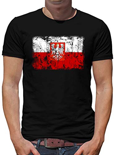 TShirt-People Polen Vintage Flagge Fahne T-Shirt Herren L Schwarz